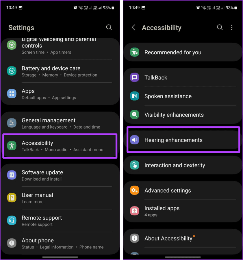 Accessibility Settings on Samsung Phones
