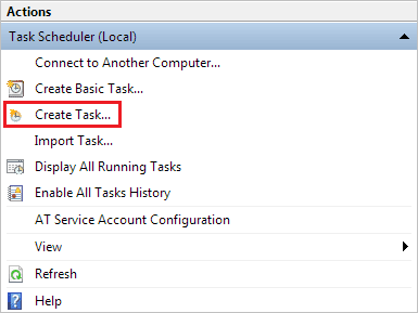 Actions Create Tab