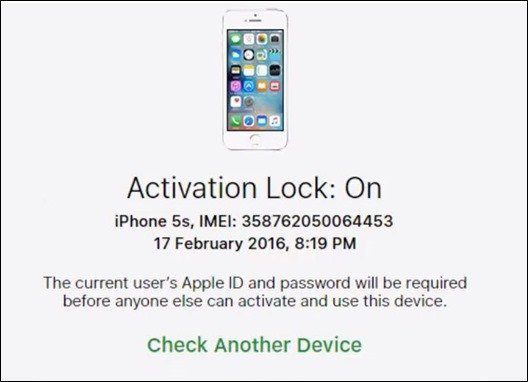 Activation Lock Status