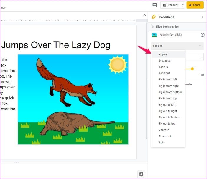 Add Animations To Google Slides 8