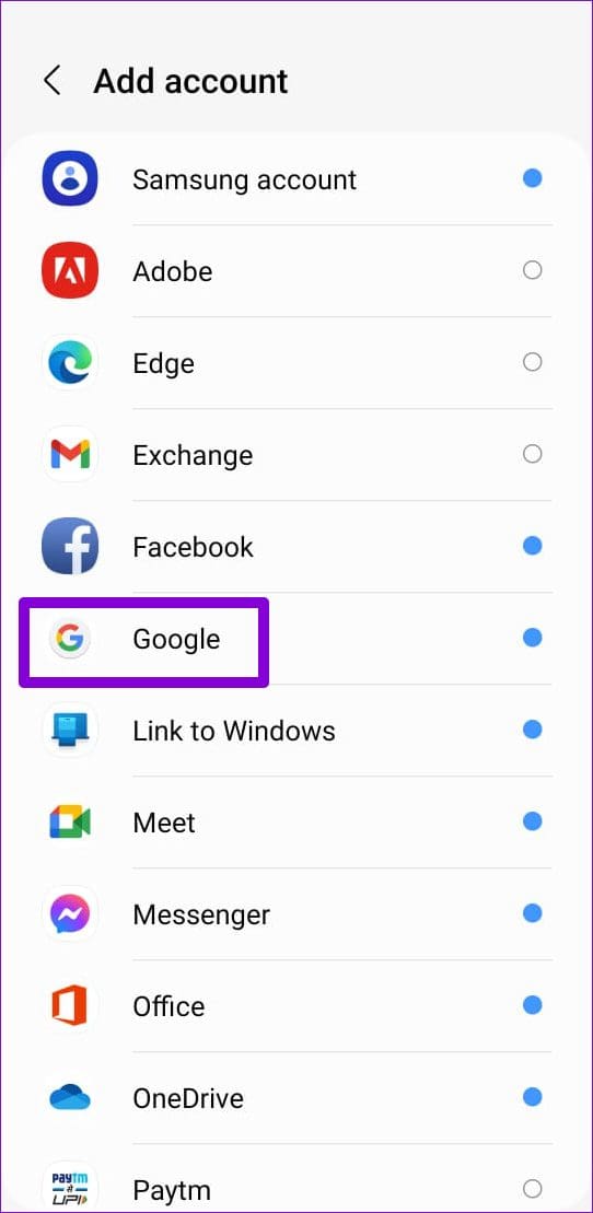 Add Google Account on Android