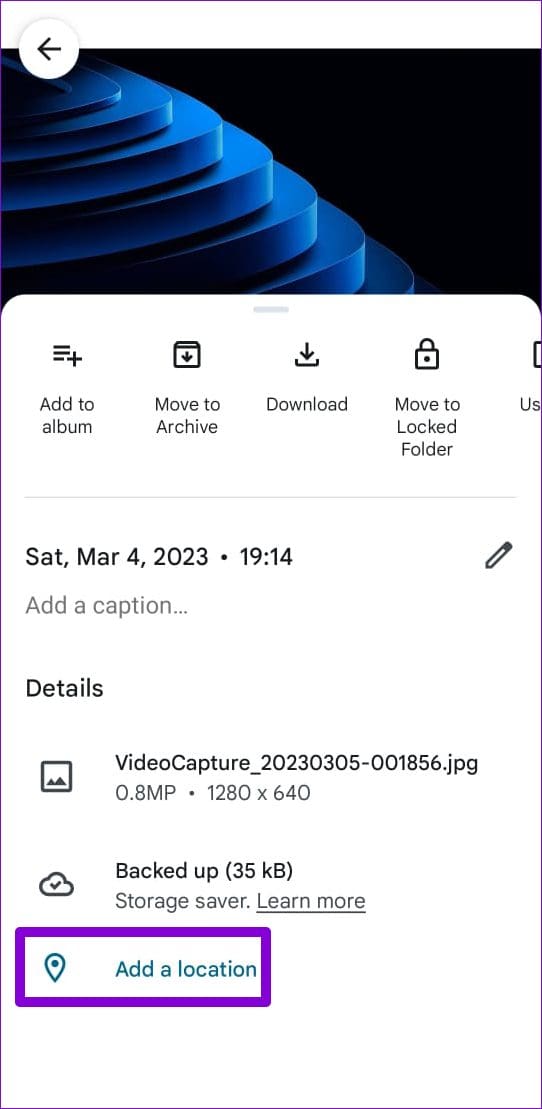 Add Location to Photo in Google Photos