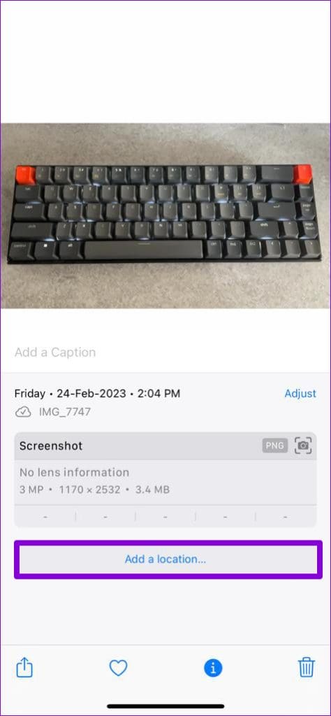 Add Location to Photo on iPhone