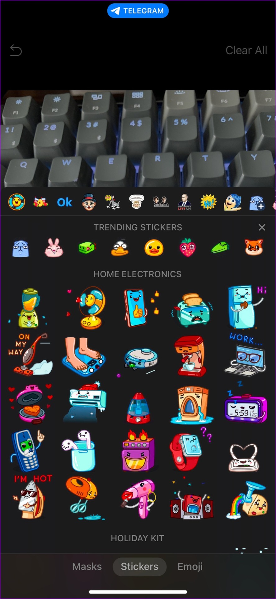 add stickers to telegram on iPhone