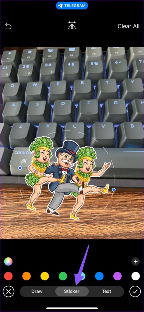 resize stickers on telegram