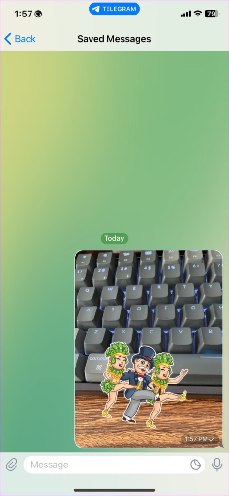 sticker added to image on iPhone