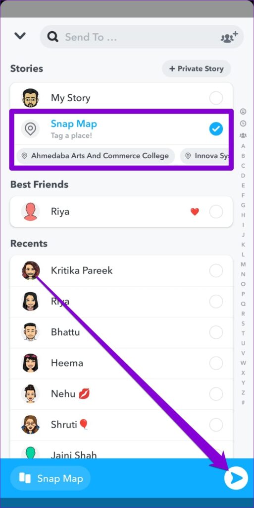 Add Stories on Snap Map