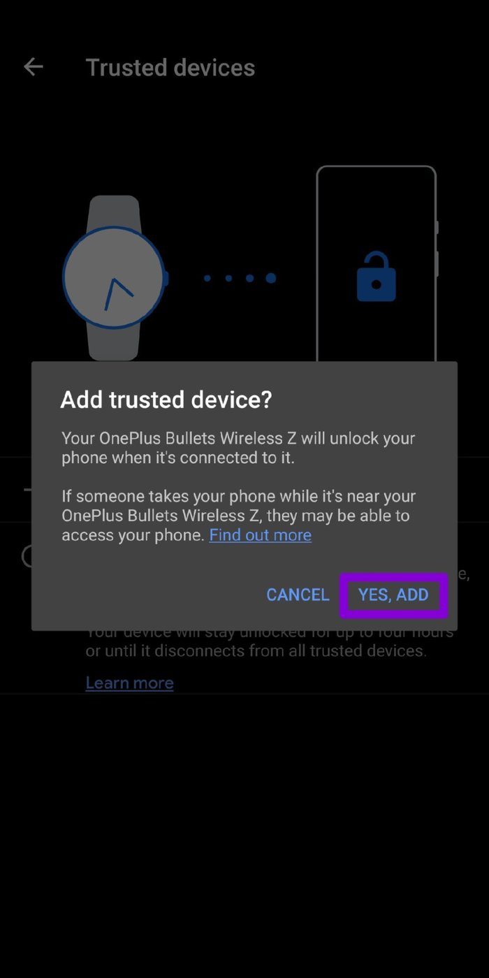 Add Trusted Bluetooth Device