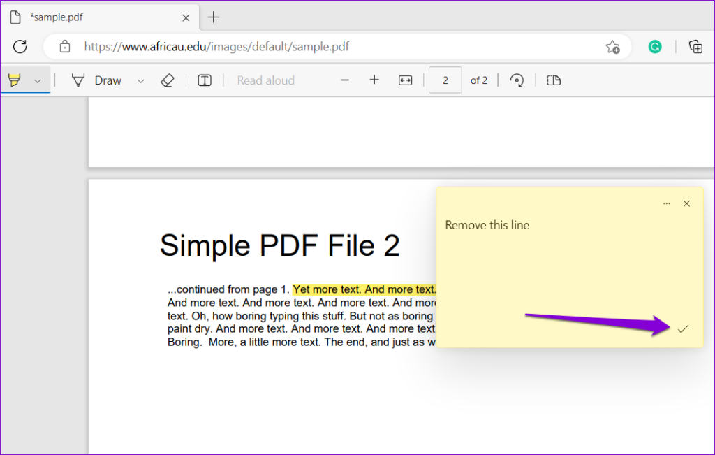 Add a Comment to PDF in Edge
