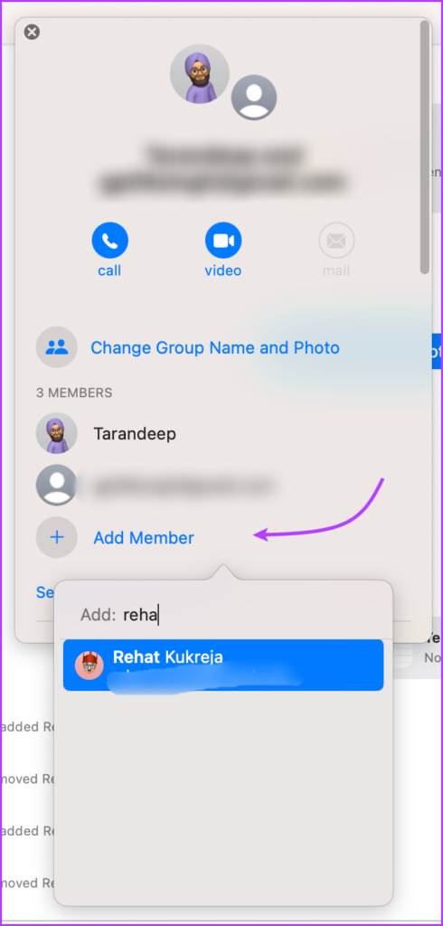 Add members to the iMessage group
