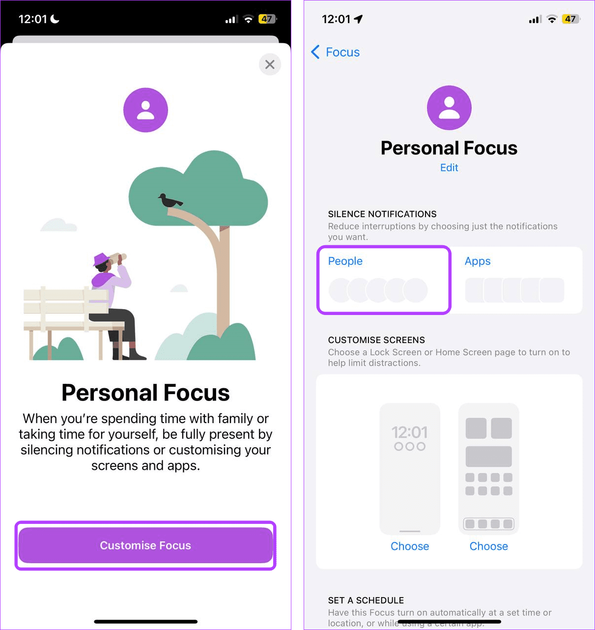 Add people to focus