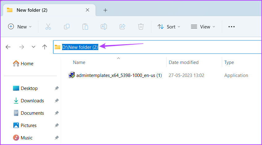 Address bar in the File Explorer