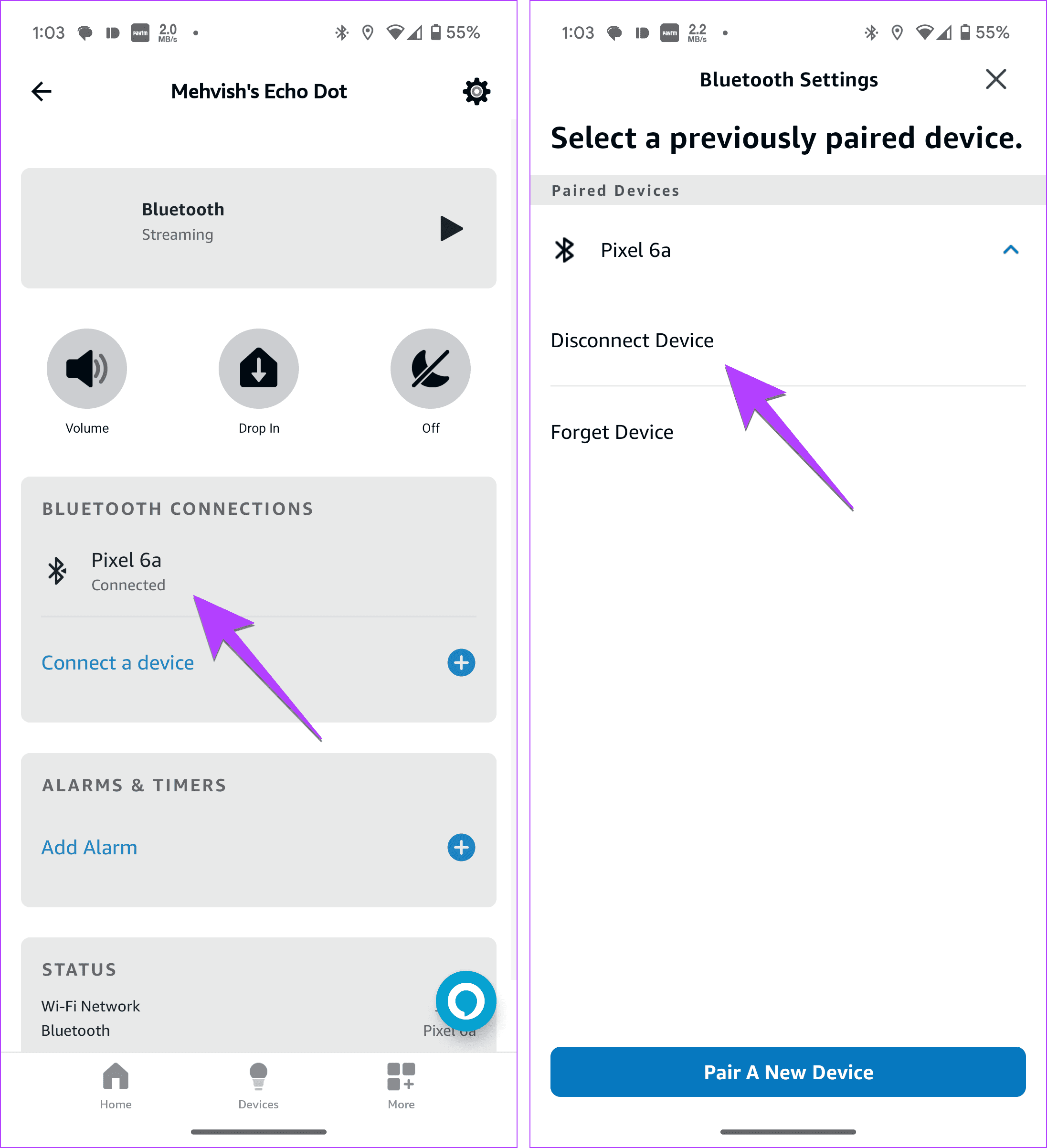 Alexa disconnect paired bluetooth
