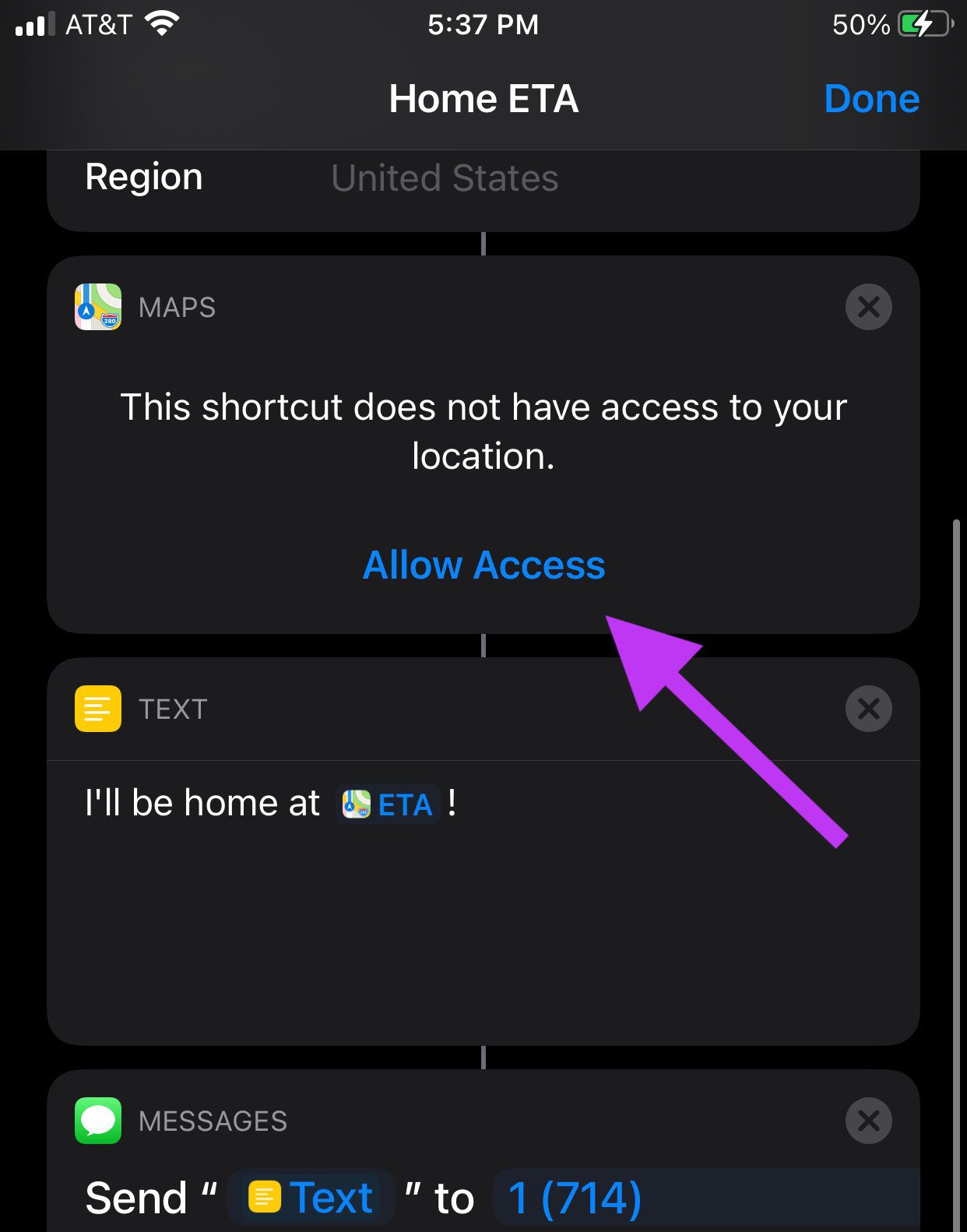 Allow Access Shortcut