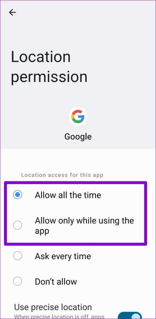 Allow App to Use Location on Android