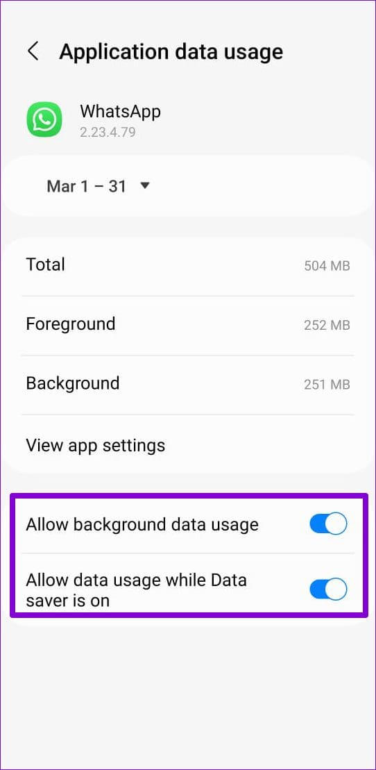 Allow Background Data to WhatsApp