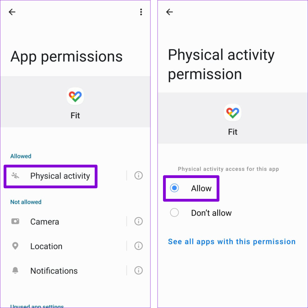Allow Google Fit to Track Physical Activity on Android