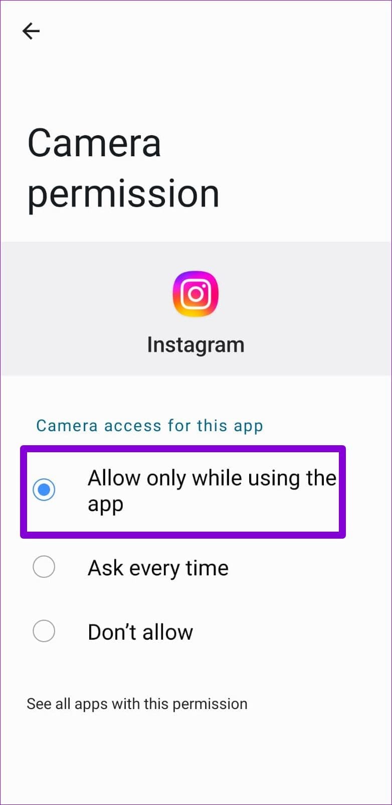Instagram App Permissions Android
