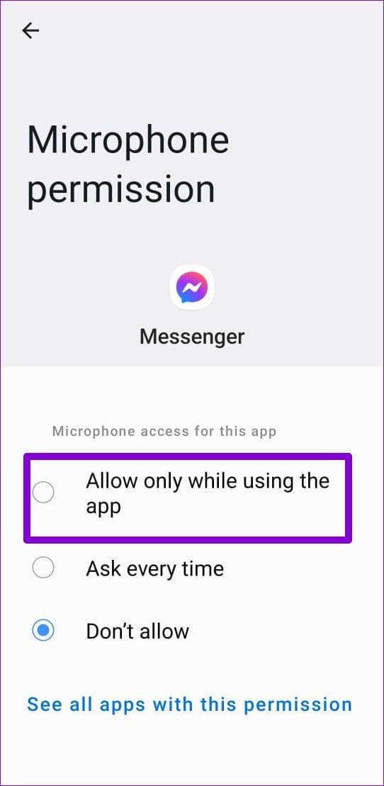 Allow Messenger to Use Microphone on Android