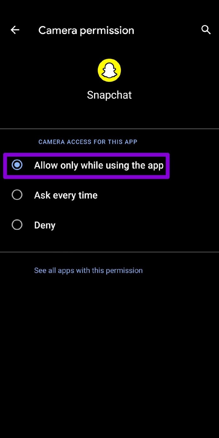 Allow Snapchat App Permissions