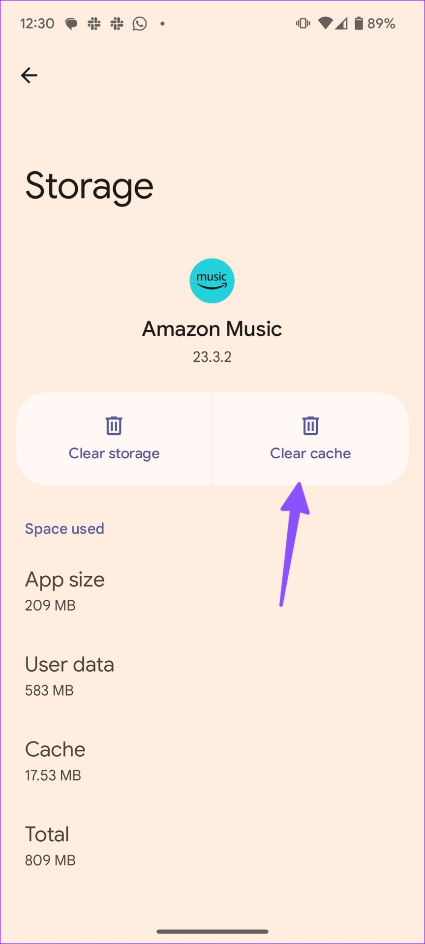 clear Amazon Music cache