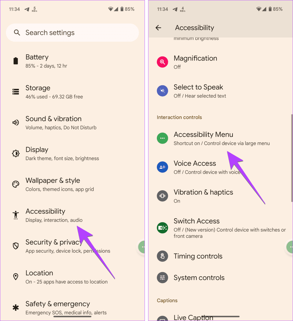 Android Accessibility Menu