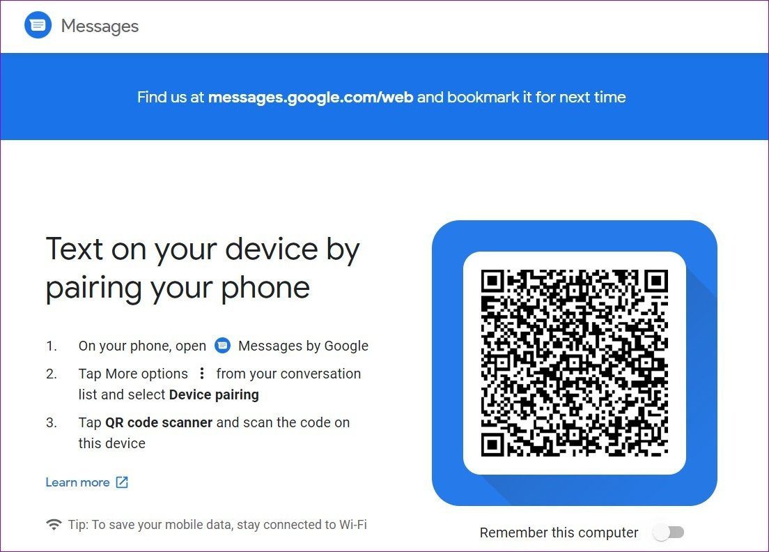 Android Messages for Web