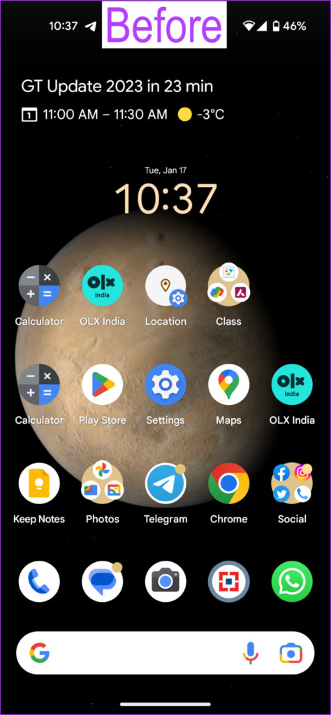 Android Reset home screen
