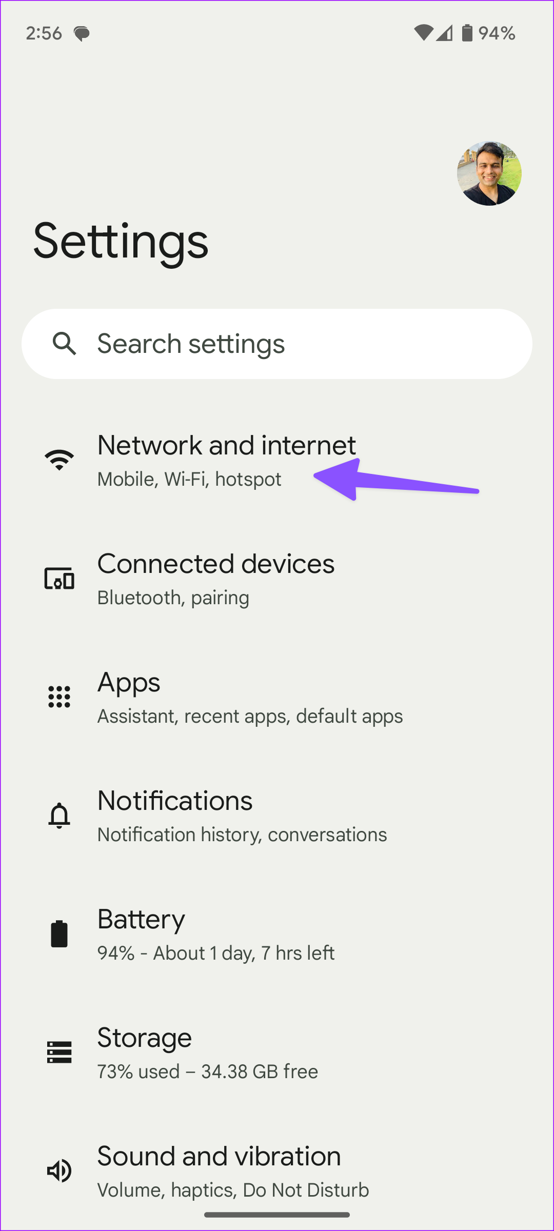 network and internet on Android