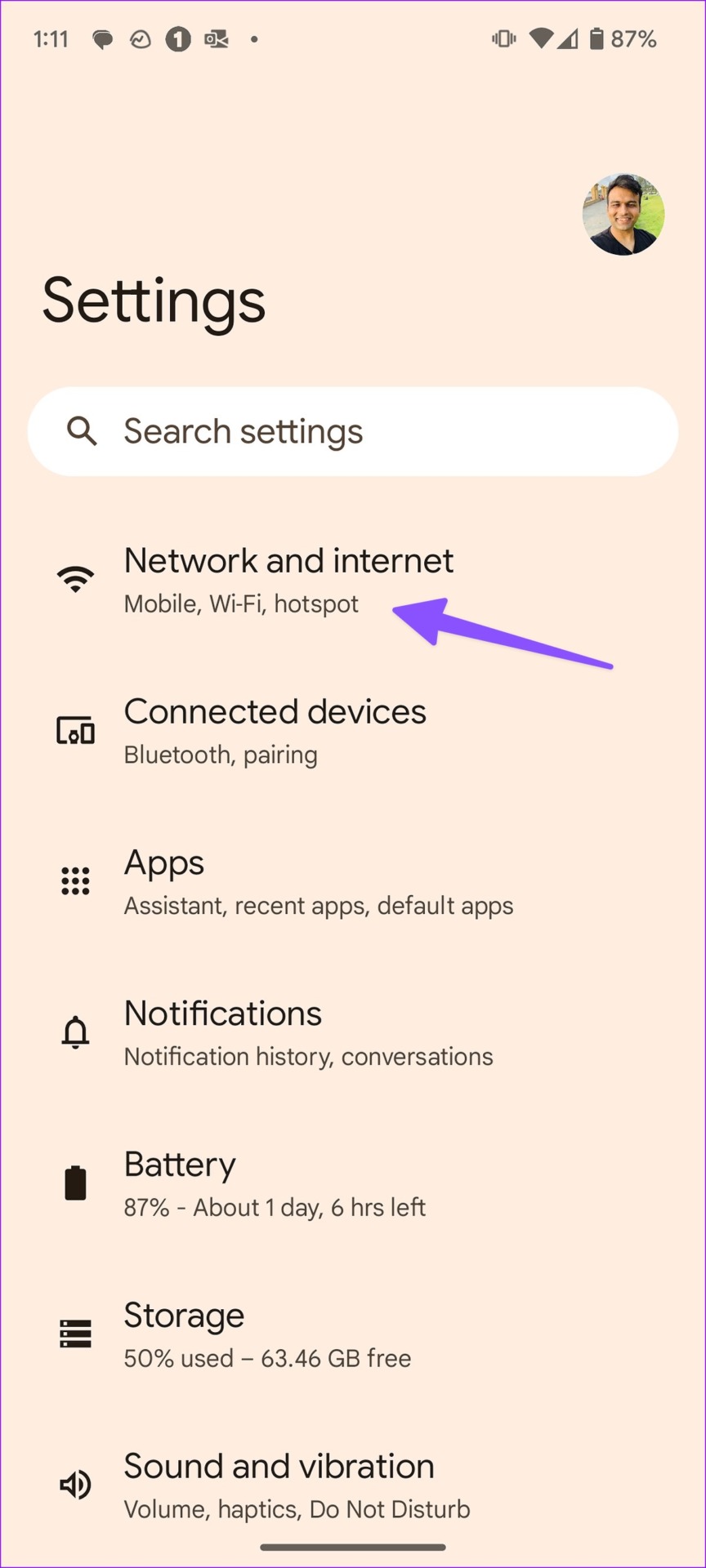 network and internet on Android