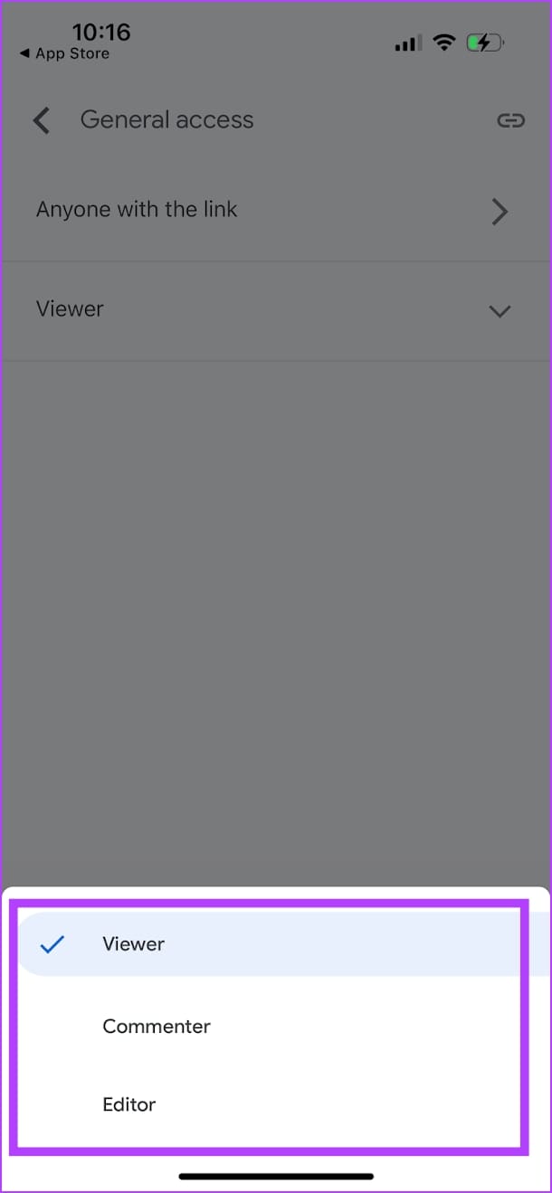 Anyone With Link Settings