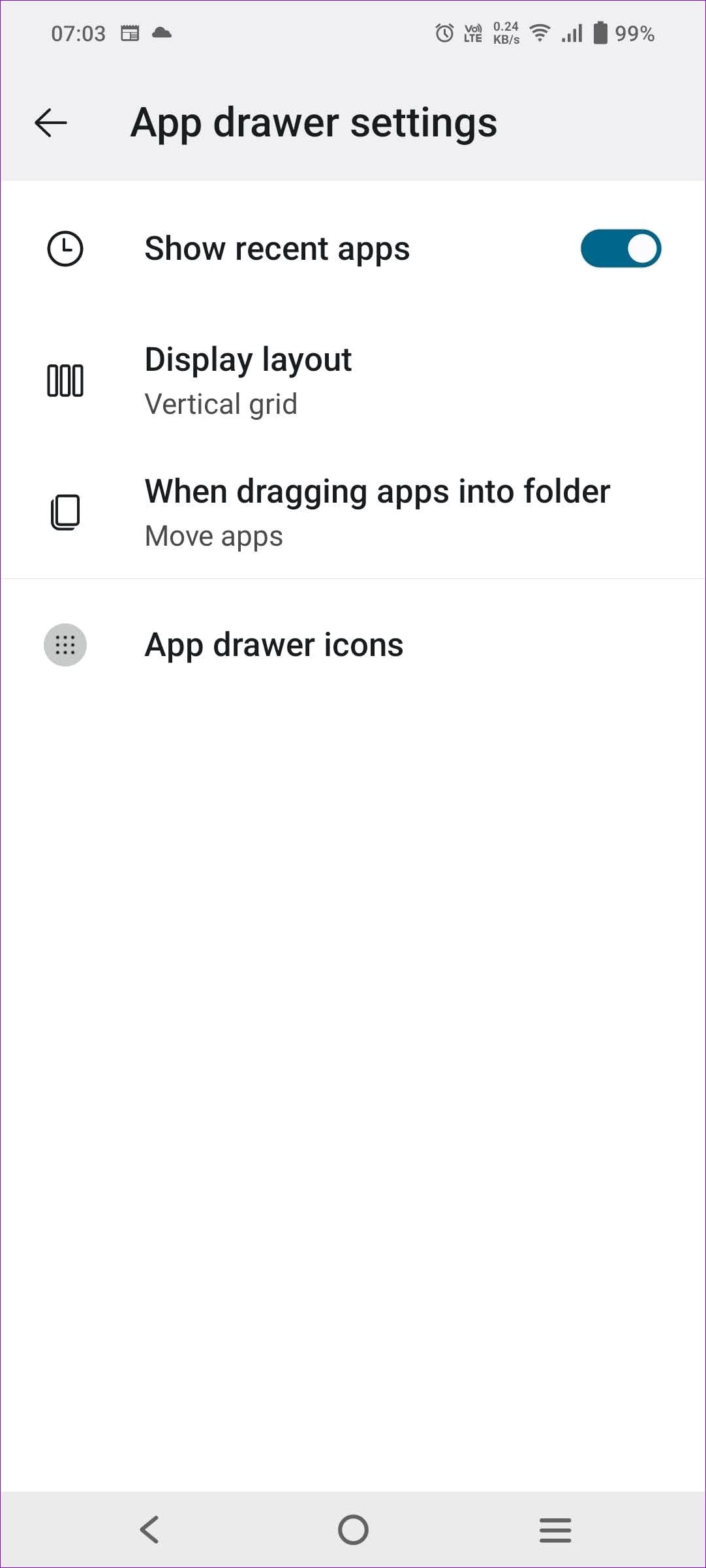 App Drawer Settings