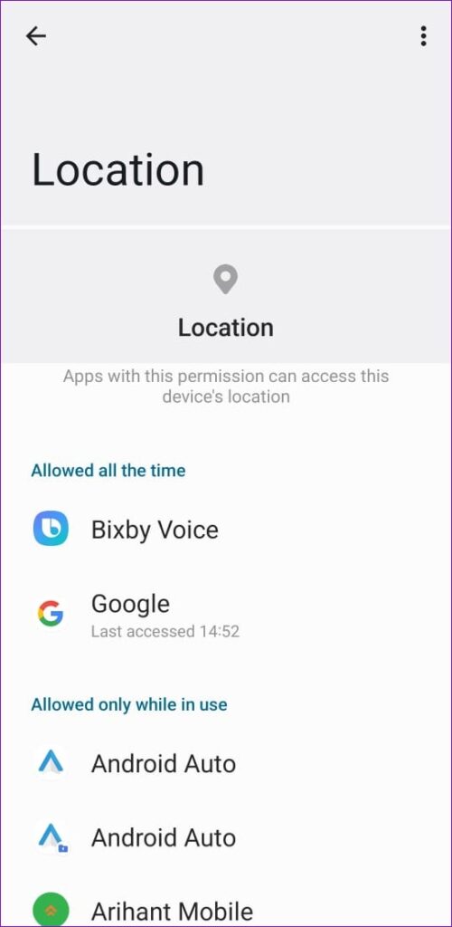 App Location Permissions on Android