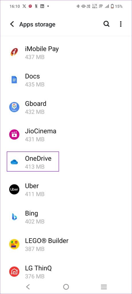 App Storage OneDrive