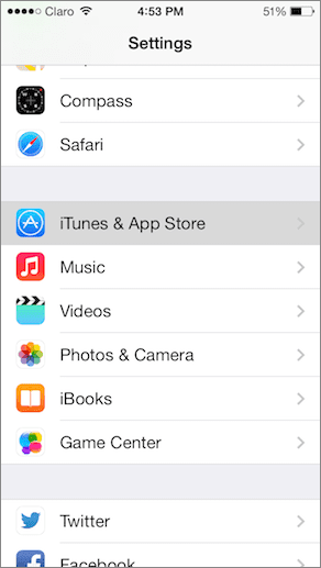 App Store Settings I Phone