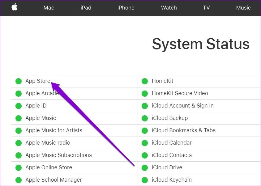 App Store System Status