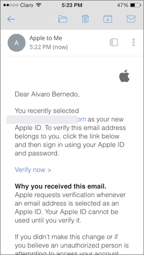 App Store Verify Email