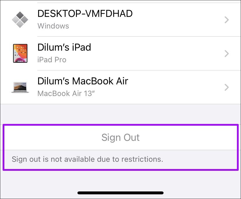 Apple ID Sign Out Grayed Issue 1