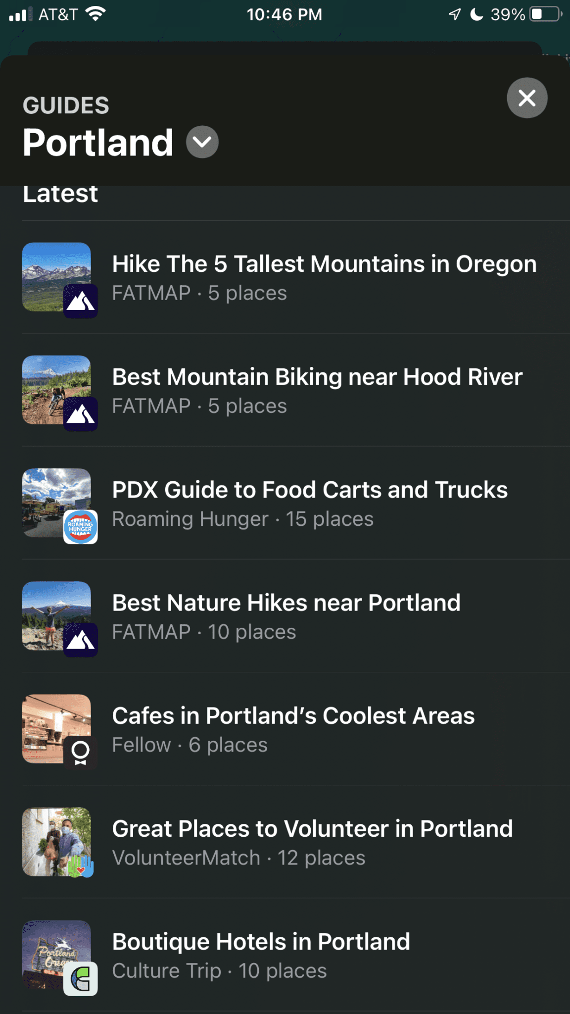 Apple Maps List of Made Guides