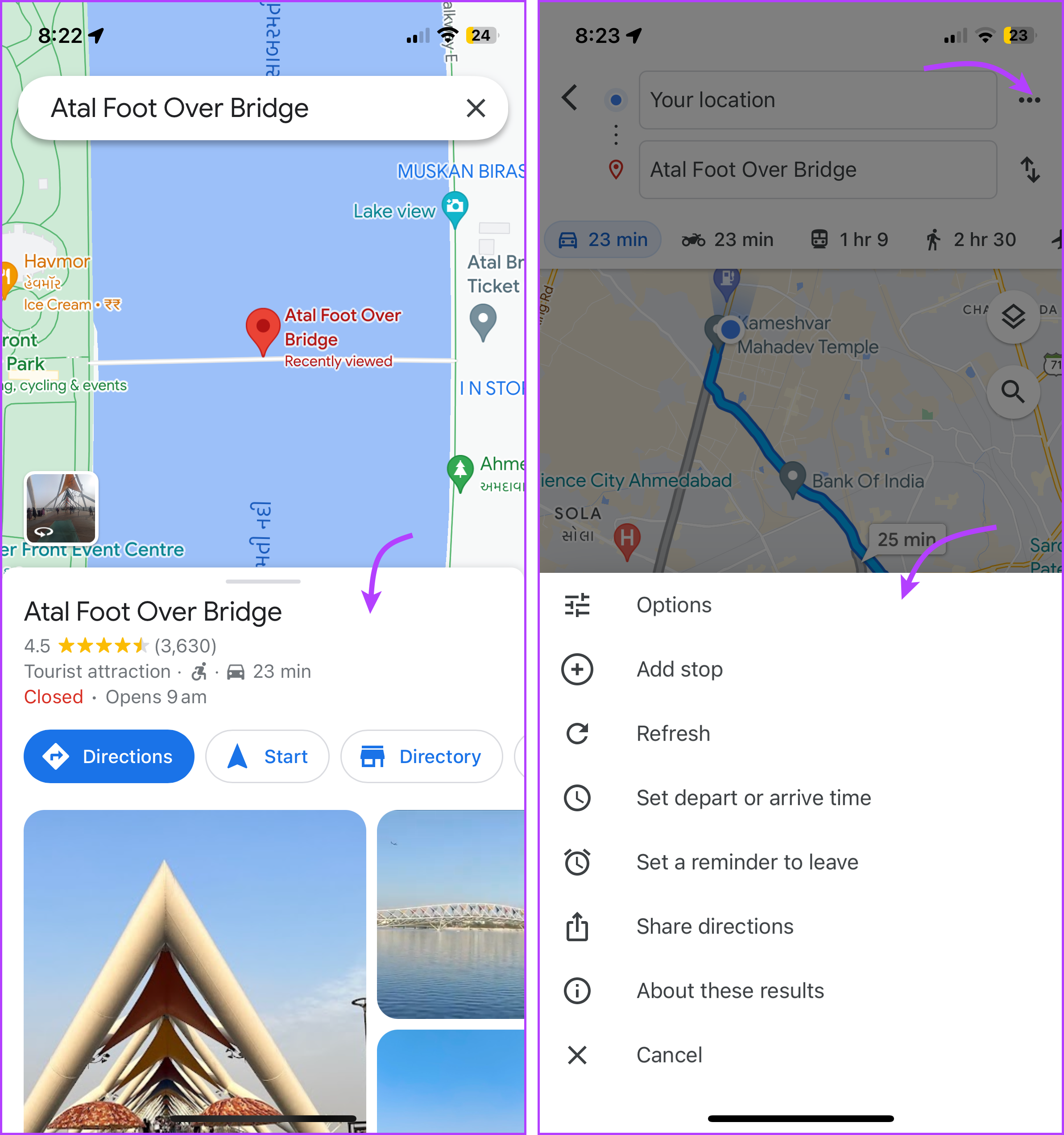 Google Maps Navigation UI 