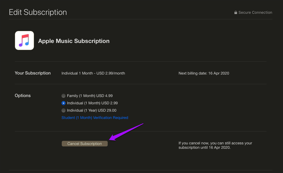 Apple Music Cancel Subscription 25