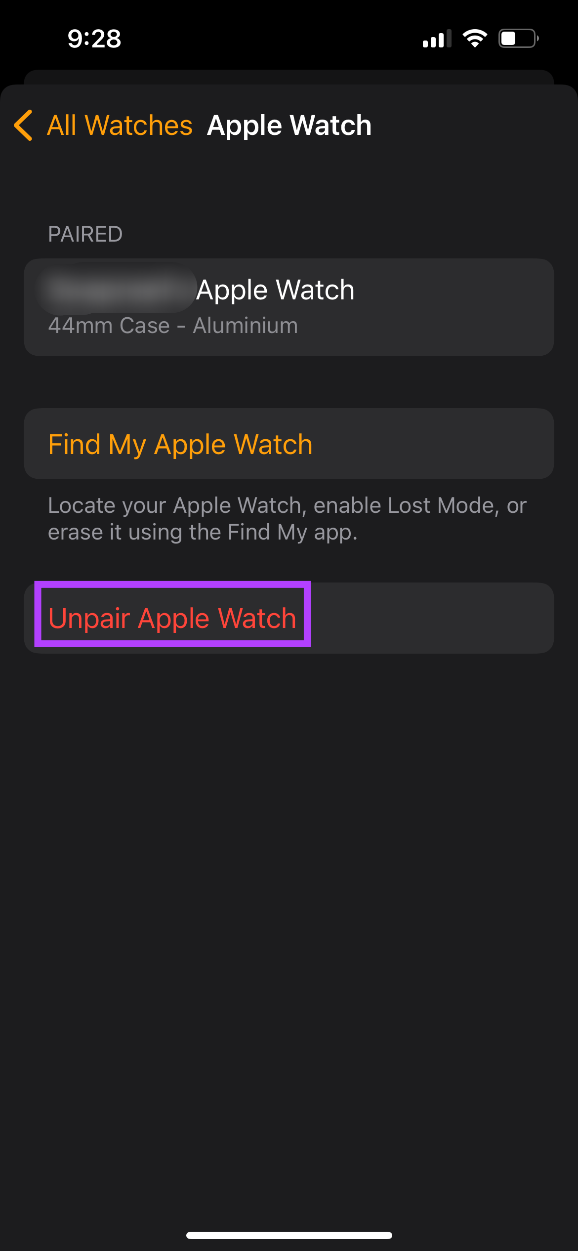 Desvincular Apple Watch