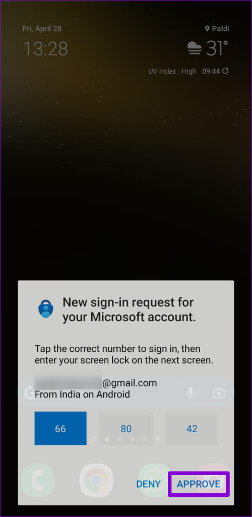 Approve Microsoft Authenticator
