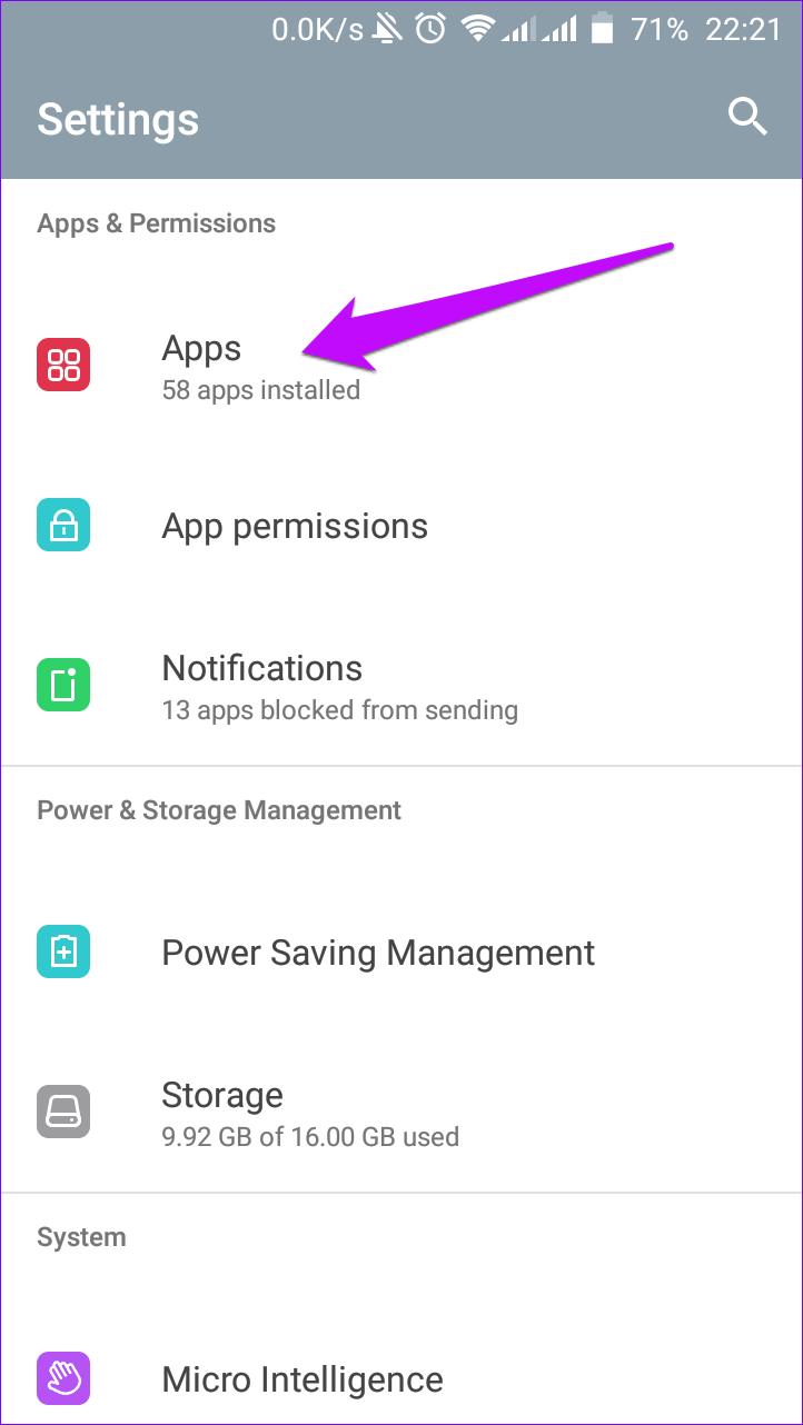 Apps and Permission Settings Android