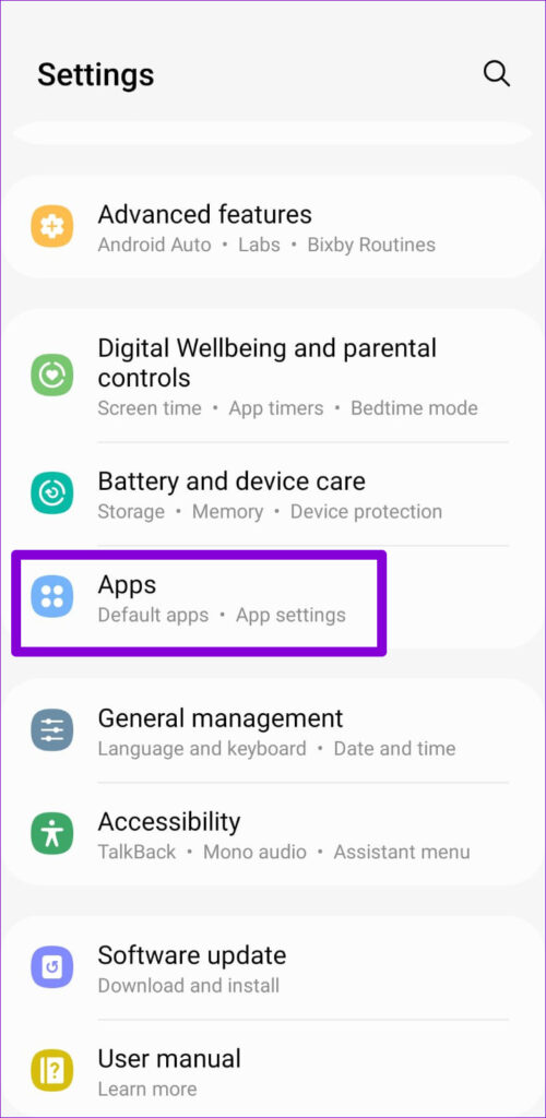 Apps on Android Phone