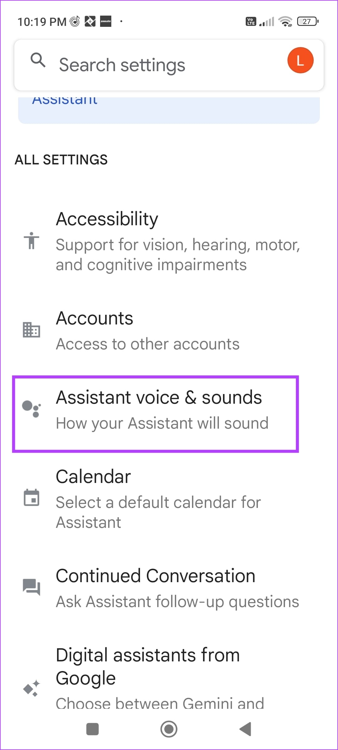 Assistant Sounds