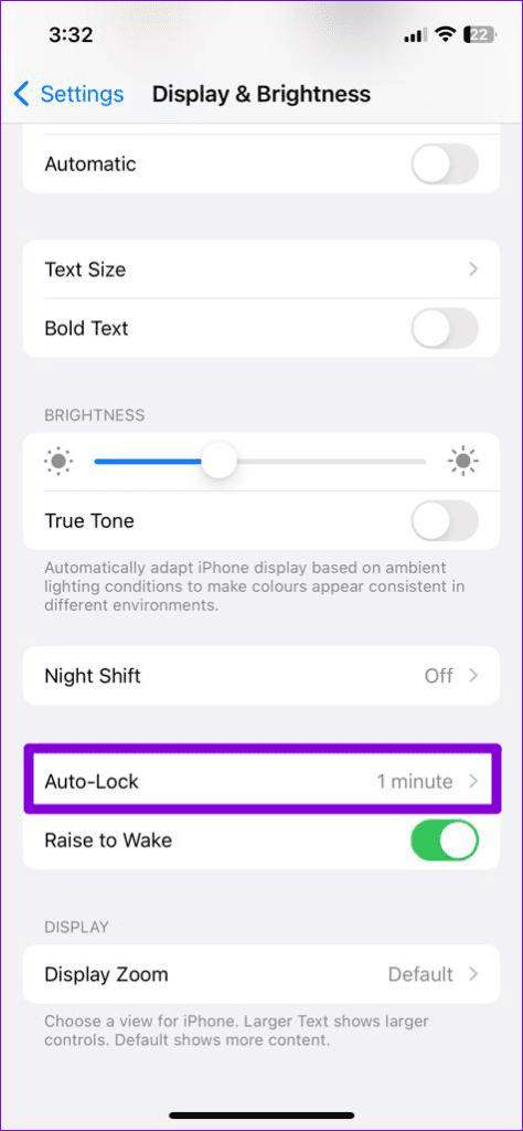 Auto Lock Settings on iPhone