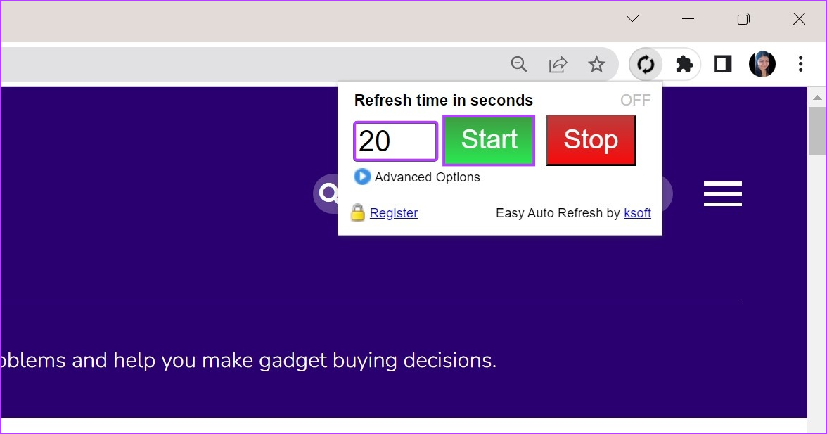 Set auto-refresh timer and click on Start
