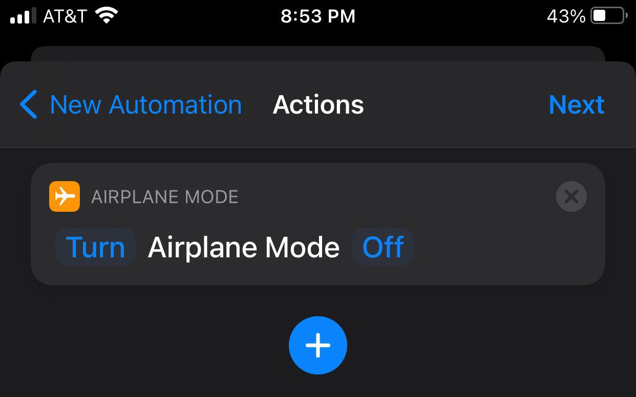 Automate Airplane Turn Off