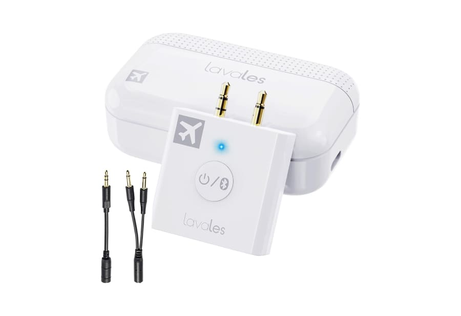 MEE audio Connect Air in-Flight Bluetooth Wireless Audio Transmitter  Adapter for up to 2 AirPods / Other Headphones; Works with All 3.5mm Aux  Jacks on
